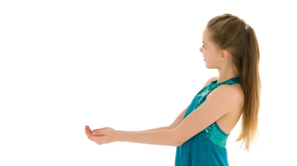 Retrato de una niña de primer plano.Aislado sobre fondo blanco. — Foto de Stock