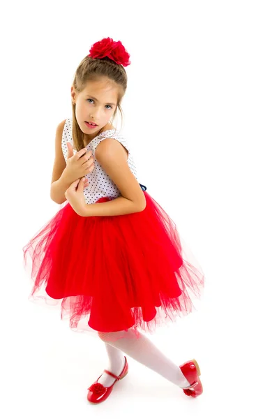 Hermosa pequeña niña vista desde arriba . —  Fotos de Stock