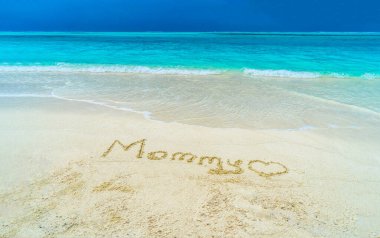 Mavi deniz kıyısında güneşli güzel bir sahil. Yazı