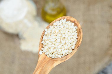 tahta kaşık Beyaz Susam