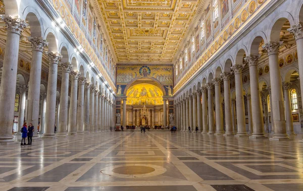 Roma Italia Enero 2017 Interior Basílica San Pablo Fuera Las — Foto de Stock