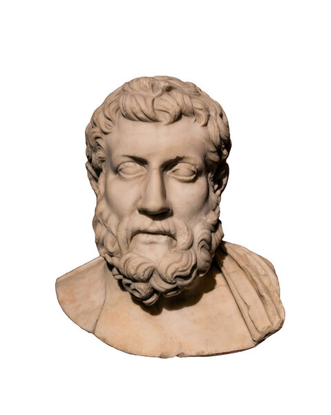 Roman bust of Greek philosopher Metrodorus of Lampsacus (331-278 BC).