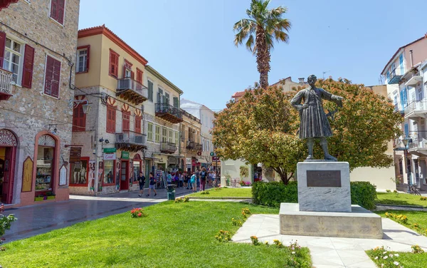 Náfplion Grekland April Statyn Kung Otto Trion Navarchon Square April — Stockfoto