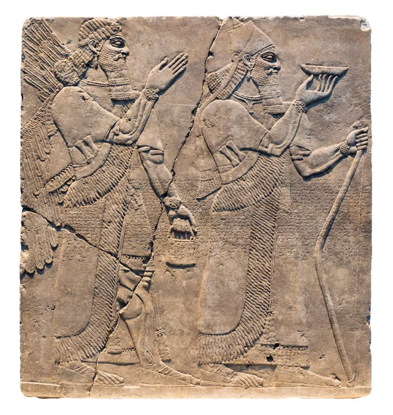 Assyrische Kunst Aan Muur Koning Assurnasirpal Genie — Stockfoto
