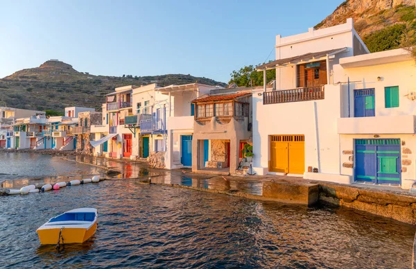 Maisons Plaisance Traditionnelles Dans Village Pêcheurs Klima Île Milos Grèce — Photo