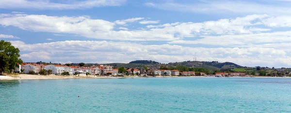Вид Пляж Скала Фоурфель Халкидики Греция — стоковое фото