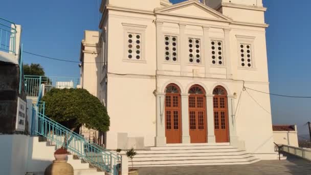 Kostel Agios Nikolaos Vesnici Tripiti Ostrov Milos Řecko — Stock video
