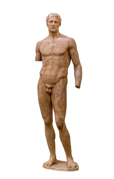 Antike Griechische Statue Des Pankrationssportlers Aghias Von Pharsala Delphi Gefunden — Stockfoto