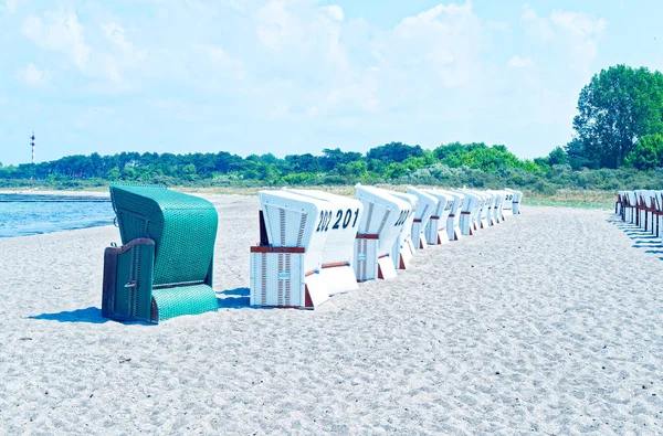 Beach German Baltic Sea Beach Chair Holiday Feeling Sand — Stock Photo, Image