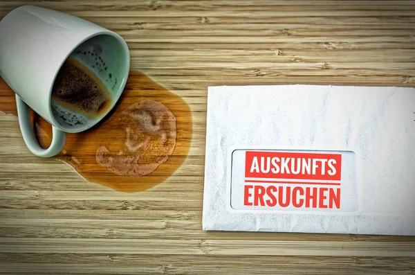 Letter German Auskunftsersuchen English Requests Information — Stock Photo, Image