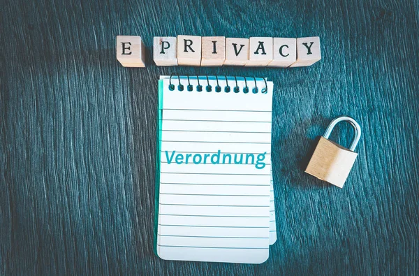 Bloques Construcción Con Inscripción Alemán Privacy Verordnung Epvo Inglés Privacy — Foto de Stock
