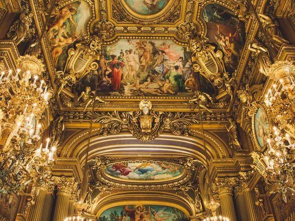 Schöne Decke Und Interieur Der Oper Paris Französisch Opera — Stockfoto