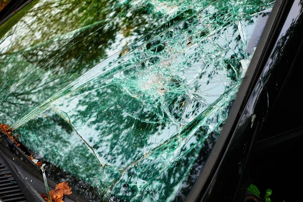 Auto Dem Die Scheibe Eingeschlagen Wurde Und Alle Innenteile Mit — Stockfoto