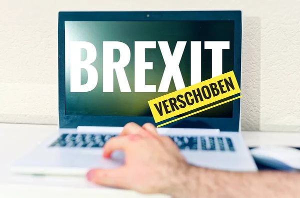 Schalter Mit Brexit Und Englischer Flagge Und Inschrift Auf Deutsch — Stockfoto