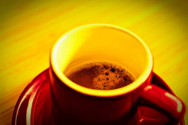 Espresso Kaffee Roter Tasse — Stockfoto