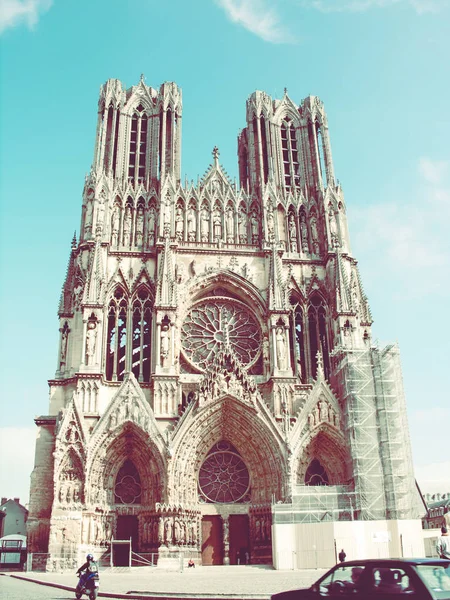 Notre Dame Paris France Europe Avec Fenêtres Église Optique Moderne — Photo