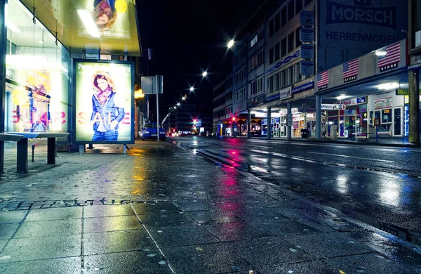 Gece Şehir Saarbruecken Saarland Almanya Avrupa Meşgul Sokak Ile 2016 — Stok fotoğraf