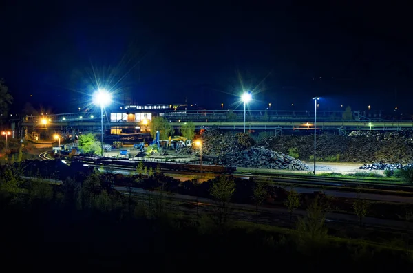 Duży Młyn Stalowy Niemczech Produkcji Belek Stalowych Saarstahl Voelklingen Saarland — Zdjęcie stockowe