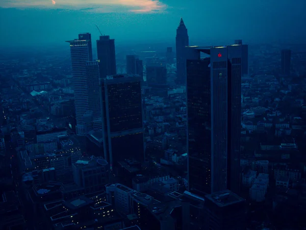 Frankfurter Skyline Mit Deutsche Bank Turm Vom Hauptturm 2011 — Stockfoto