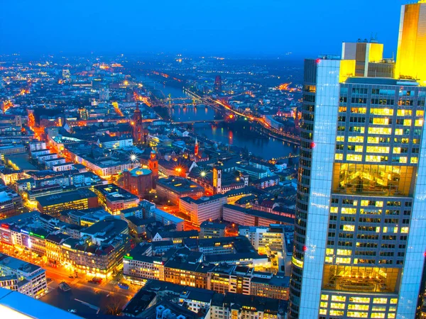 Skyline Frankfurt Con Commerzbank Tower Desde Maintower 2011 —  Fotos de Stock