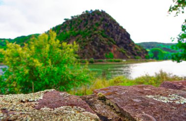Rheinland-Pfalz Almanya Avrupa St Goarshausen Üst Orta Ren Vadisi'nde Ren Loreley görünümü 2019-08-16 fotoğraflandı