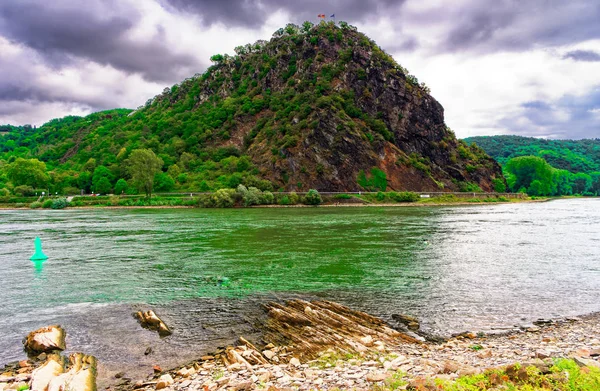 Rheinland-Pfalz Almanya Avrupa St Goarshausen Üst Orta Ren Vadisi'nde Ren Loreley görünümü 2019-08-16 fotoğraflandı