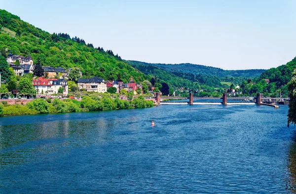 Heidelberg Baden Wrttemberg Tyskland Solsken Med Heidelbergs Slott Bakgrunden — Stockfoto