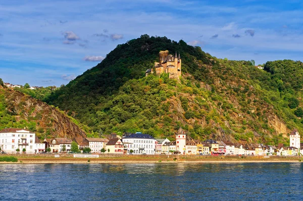 Goarshausen Rhen Vid Goar Rheinland Pfalz Tyskland Europa Med Färja — Stockfoto