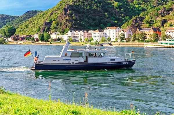 Goarshausen Sur Rhin Goar Rhénanie Palatinat Allemagne Europe Avec Ferry — Photo