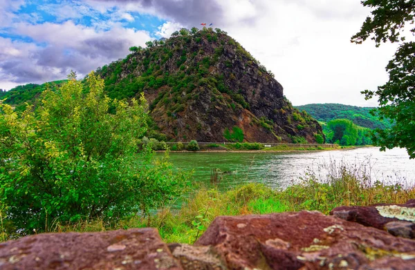 Vue Loreley Sur Rhin Goarshausen Haute Vallée Rhin Moyen Rhénanie — Photo