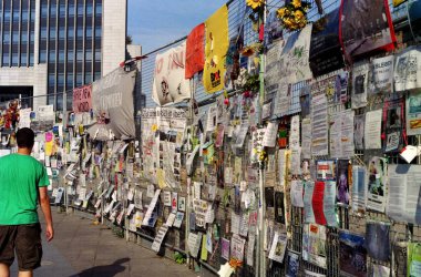 Stuttgart 21 Protesto Kampı Stuttgart ana istasyonu ve Almanya'da şantiye ile fotoğraflandı 2011.09.29