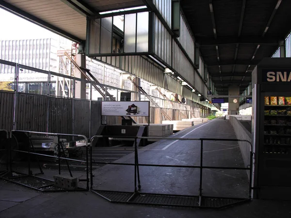 Stuttgart Campo Protesto Com Estação Principal Estugarda Canteiro Obras Alemanha — Fotografia de Stock