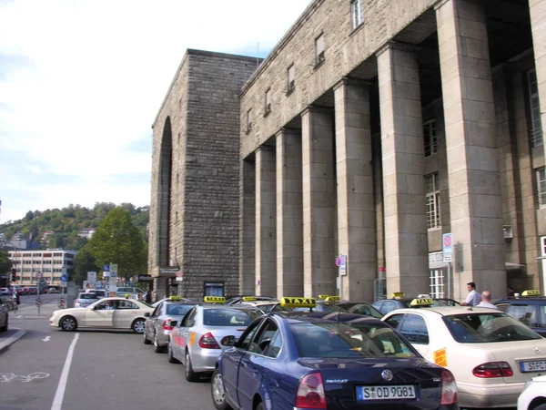 Stuttgart Camp Protestation Avec Gare Principale Stuttgart Chantier Construction Allemagne — Photo