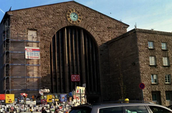 Stuttgart Campo Protesto Com Estação Principal Estugarda Canteiro Obras Alemanha — Fotografia de Stock