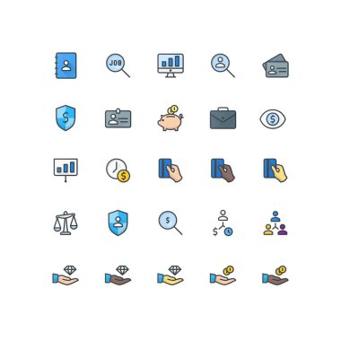 Piksel mükemmel iş Icon Set