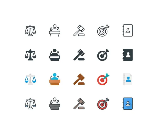 Pixel Tökéletes Üzleti Icon Set — Stock Vector