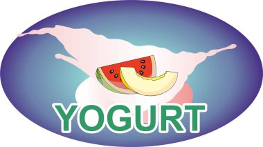 Karpuz ve kavun yoğurt logosu.