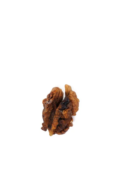 Dried Walnut Kernel White Background View — Stock Photo, Image
