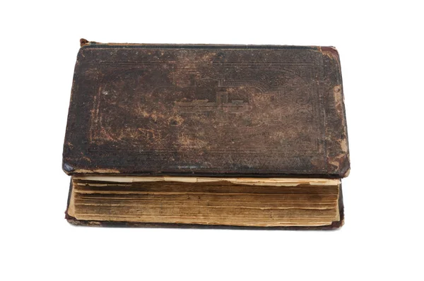 Стара Книга Ізольована Білому Тлі Вид Спереду — стокове фото