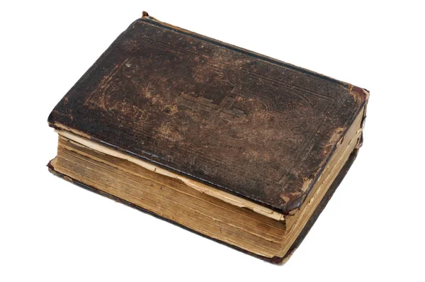 Стара Старовинна Книга Ізольована Білому Тлі Вид Спереду — стокове фото