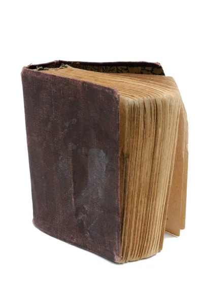 Beyaz Bir Arka Plan Üzerinde Dik Vintage Bir Kitaptır Önden — Stok fotoğraf