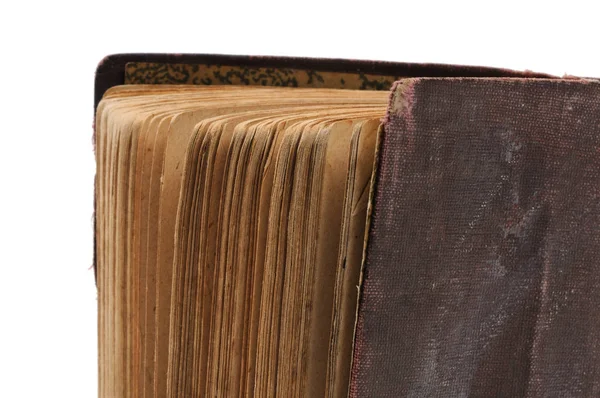 Beyaz bir arka plan Vintage kitap yakın çekim. Önden görünüm.