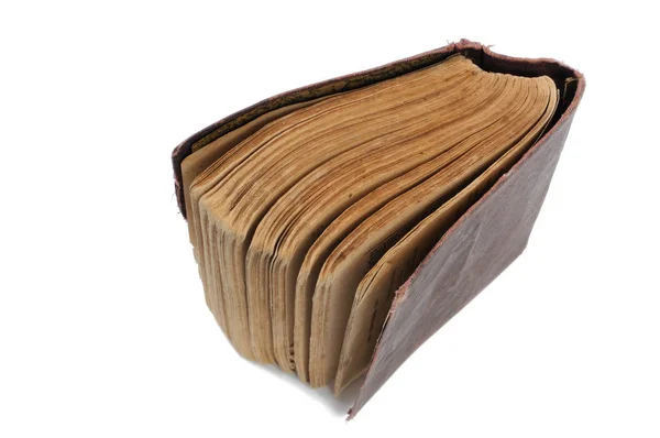 Старая Винтажная Книга Изолирована Белом Фоне Вид Сверху — стоковое фото