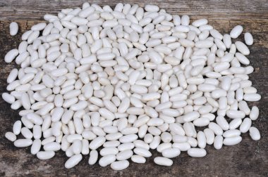 Beyaz fasulye. Ön görünüm.