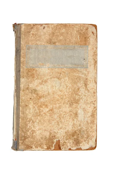 Vecchio Libro Marrone Chiaro Isolato Sfondo Bianco Vista Dall Alto — Foto Stock
