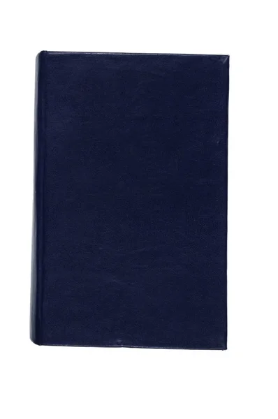 Livro Azul Escuro Isolado Fundo Branco Vista Cima — Fotografia de Stock