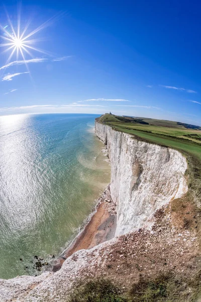 Cabeça Praia Com Penhascos Giz Perto Eastbourne East Sussex Inglaterra — Fotografia de Stock