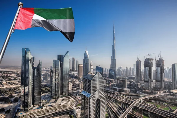 Dubai Skyline Con Arquitectura Futurista Emiratos Árabes Unidos — Foto de Stock