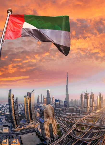 Paisaje Urbano Dubai Con Arquitectura Futurista Moderna Emiratos Árabes Unidos — Foto de Stock