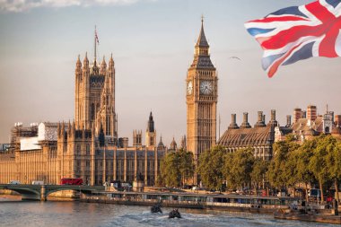 Londra, İngiltere, İngiltere'de tekneler ile Big Ben
